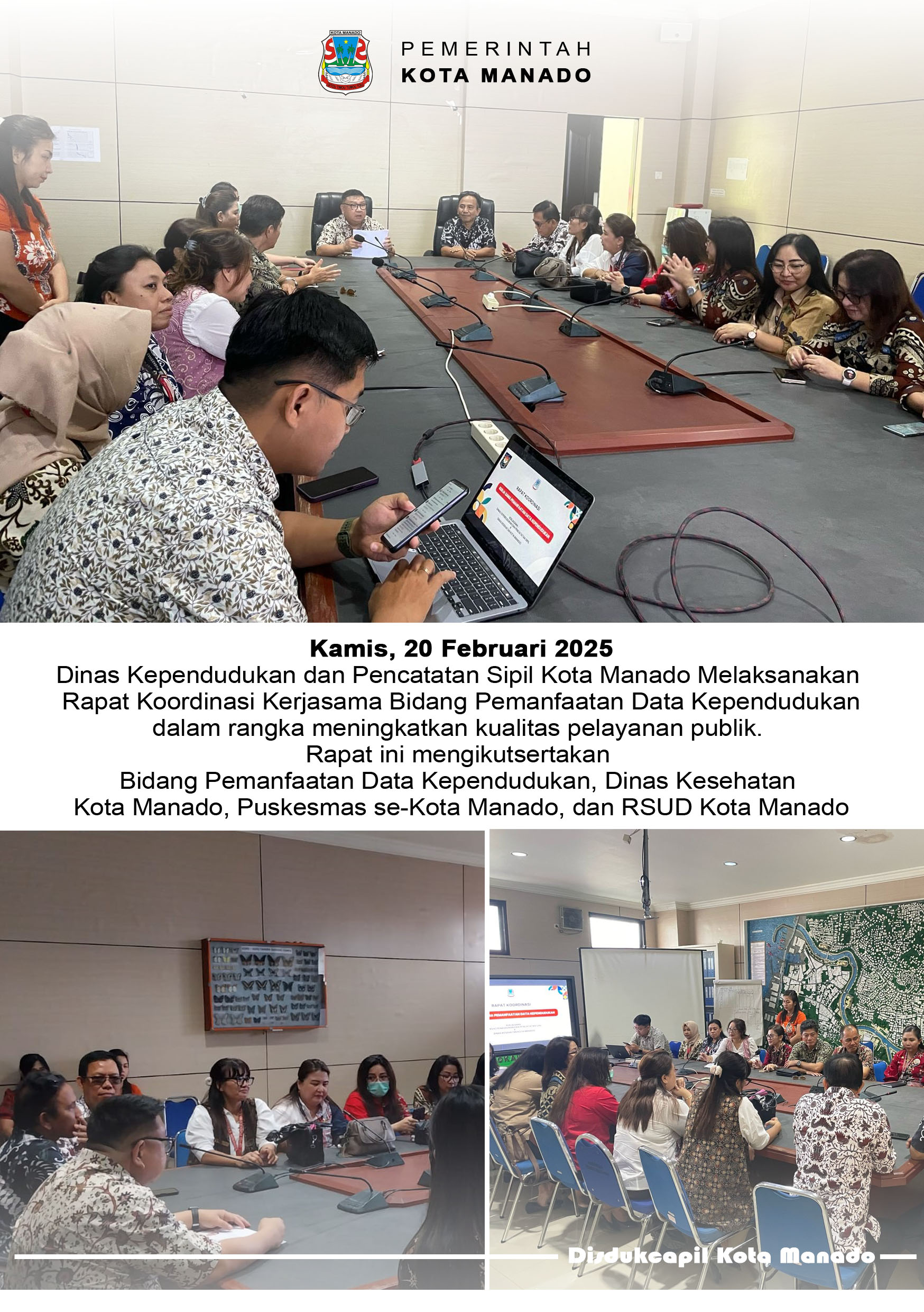 Rapat Koordinasi Kerjasama Bidang Pemanfaatan Data Kependudukan Dalam Rangka Meningkatkan Kualitas Pelayanan Publik